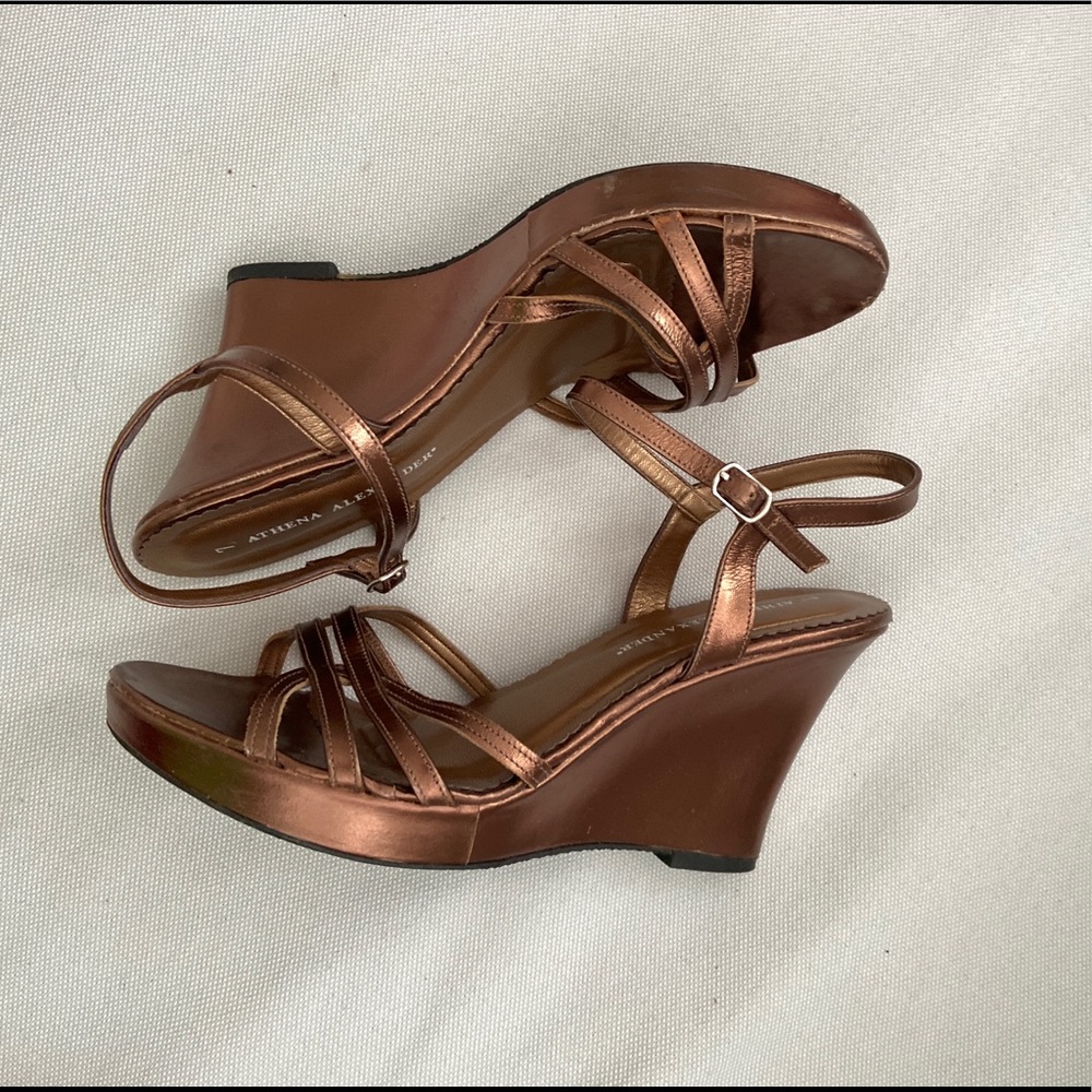 Athena Alexander Metallic Brown Platform Sandals